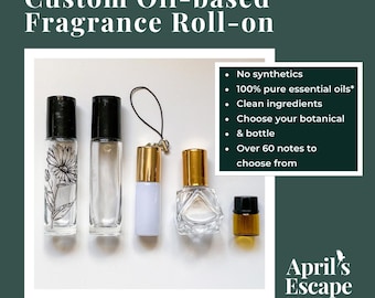 Custom Essential Oil Roll-On – Personalized Natural Fragrance – Choose Your Scent & Bottle – Over 60 Notes – Natural
