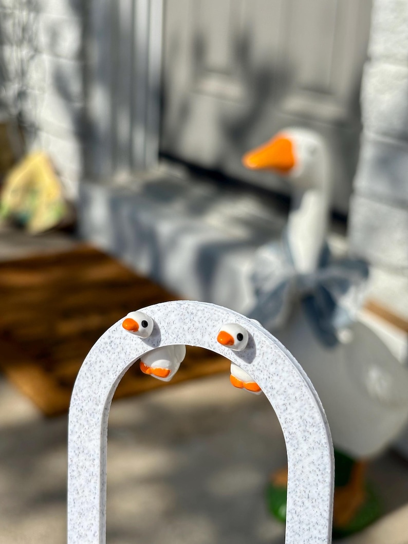 Handmade Polymer Clay Goose Earrings – Lightweight, Comfortable Bird Jewelry, Stainless Steel Posts, High Durability Gloss Top Coat image 12