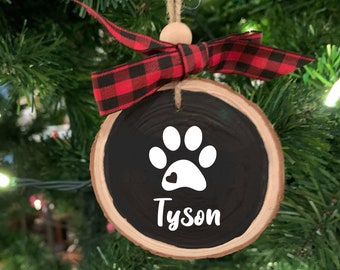 Ornamento de la mascota personalizada / ornamento del nombre de la mascota / adorno de madera personalizado / regalo personalizado