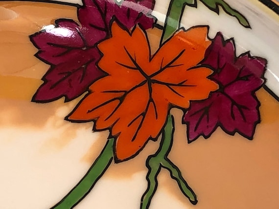 1908-1930's 3-footed Peach Lusterware Bowl - Hand Painted