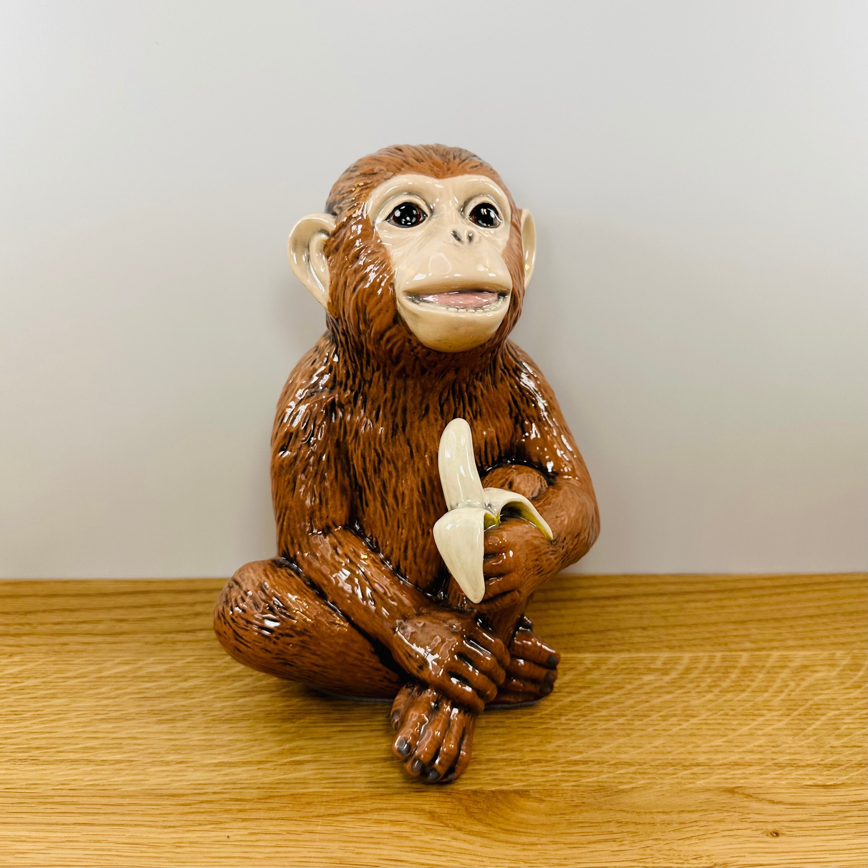 【お得】 Figure Banana W/ Monkey Ceramic Vintage - Home - Century Mid その他