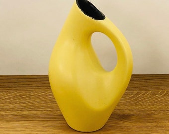 1950’s Ursula Fesca Taxis Vase by Waectersbach - Matte Yellow w/ Black Interior - Mid Century Modern - Made in Germany - FREE SHIPPING