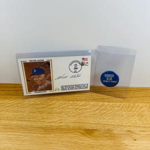 Dodgers Baseball 2pc Lot - Walt Alston Signed FDC & Dodger Pin/Pinback/Button - Autographed MLB - Los Angeles California - Free Shipping