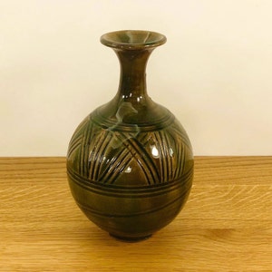Mid Century Modern Drip-Glazed Vase - Signed KK - Danish Style