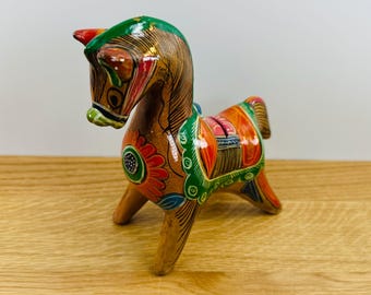 Tonala Piggy Bank - Coin Bank - Hand Painted - Horse - Vintage Clay Ceramic - Southwest Pottery - Home Decor