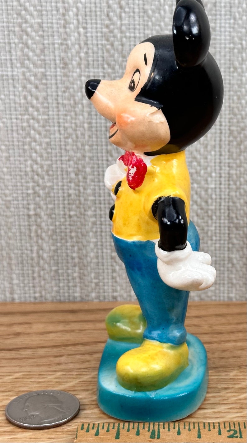 1960 Mickey Mouse Figure: Vintage Hand-Painted Wales Pottery Disney Collectible Made in Japan image 9