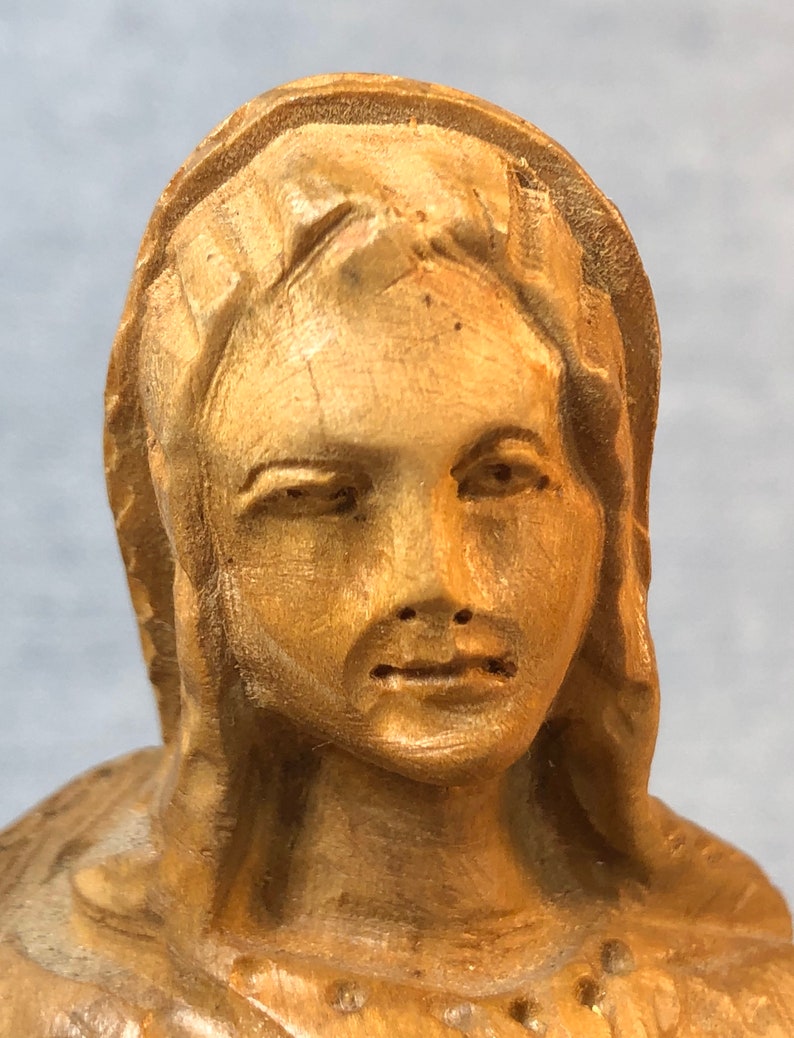 Holy Mary & Jesus Statue La Pieta Hand Carved Striped Olive Etsy