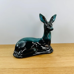Blue Mountain Pottery Deer Figure - Drip Glazed - Vintage Ceramic - Sitting/Laying - Made in Ontario Canada BMP - 1980’s
