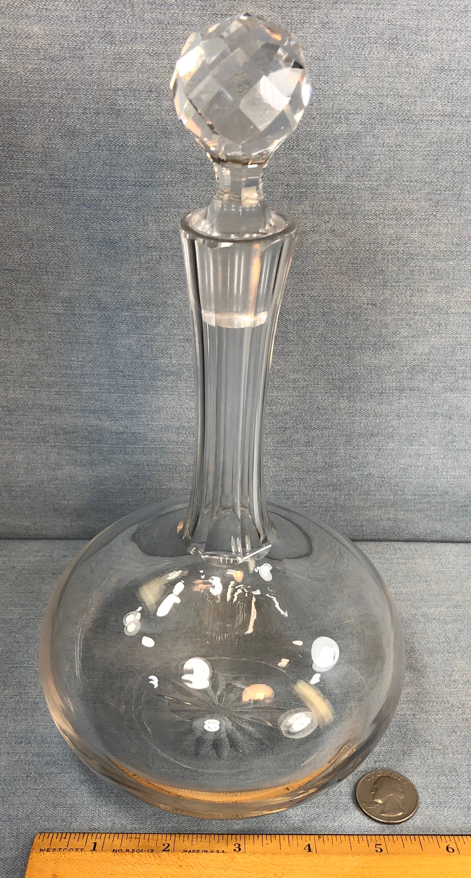 Hand Cut Crystal Liquor Decanter Vintage Glass Bottle W/ | Etsy