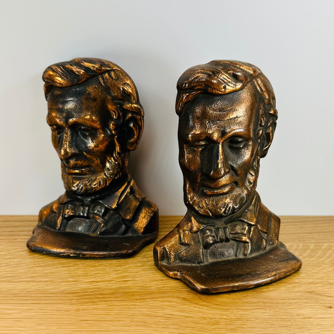 Abraham Lincoln Bookends: Vintage Cast Metal Library or Home Office ...
