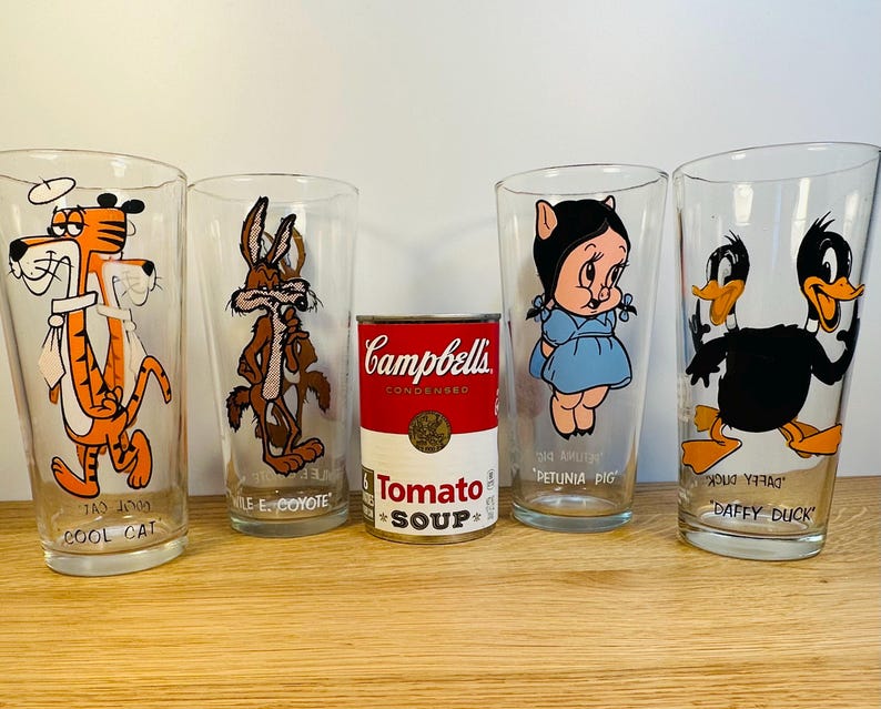 1973 Pepsi Looney Toons Glasses Set of 4: Vintage Drinkware/barware ...