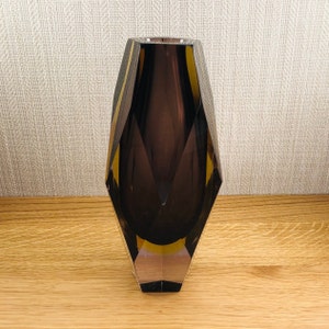 1960’s Faceted Sommerso Glass Vase - Attributed to Flavio Poli - Mid Century Modern - Murano Art Glass - Made in Italy - FREE SHIPPING