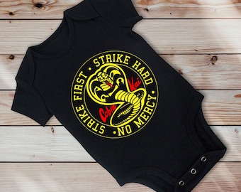 cobra kai baby onesie