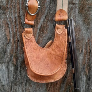 Leather Possibles Bag Hand Stitched Bison Hide