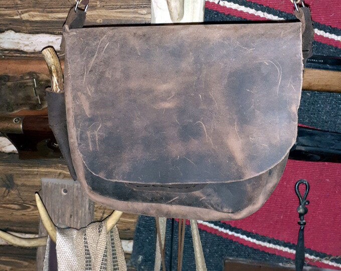 Leather Possibles Bag With Patch Knife Black Powder Etsy