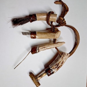 Flintlock Tool Ring Deer Antler Handles 4 Piece Set Muzzleloader Accessories Black Powder