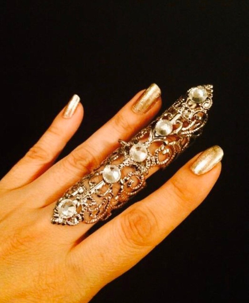 Shield Full Finger Ring Made in a Vintage Style Etsy