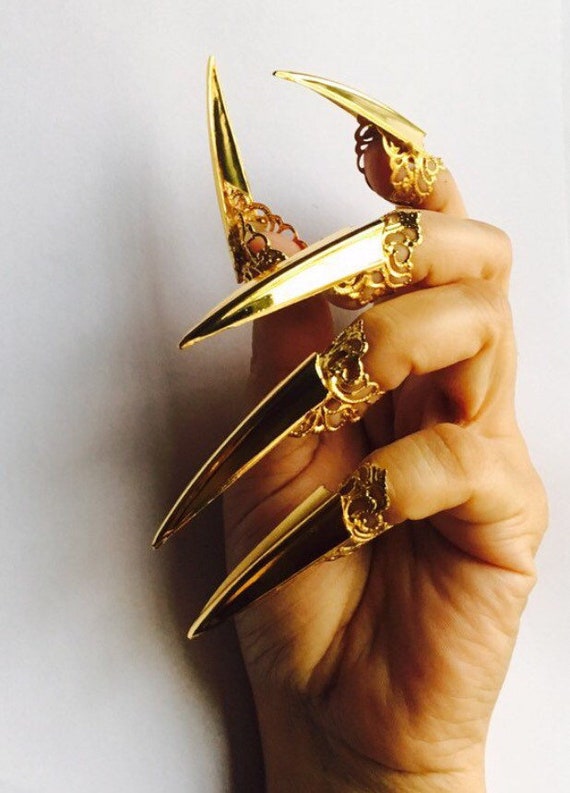 Steel Claws claw Rings golden Claw Rings gold Nail Guards Metal