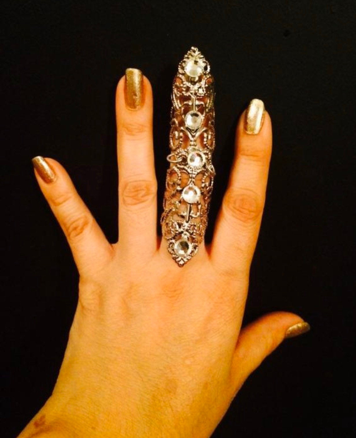 Shield Full Finger Ring Made in a Vintage Style Etsy