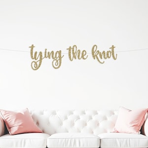 tying the knot Banner, bachelorette ribbon party, Tie the knot, Engagement Party Decor, decorations, bow theme, Coquette Bridal Shower