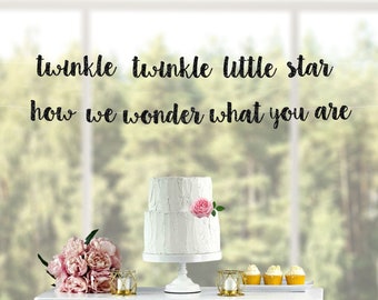 Twinkle Twinkle Little Star How We Wonder What You Are, Gender Reveal Banner, How We Wonder What You Are, He or She,