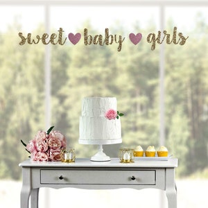 sweet baby girls Banner- It's A Girl - Baby Shower Banner - Baby Shower Decorations - Baby Shower Decor,Baby Girl Shower Decor,Baby Twins S4