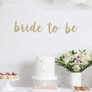 Bannière de la future mariée, bannière de mariage, bannière de douche, décoration de douche nuptiale, EVJF, bannière cursive, fiançailles, bannière de fête