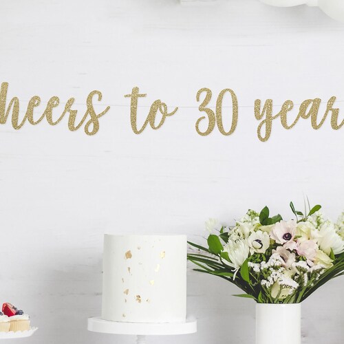Cheers To 30 Years 30th Birthday Banner Happy Birthday Etsy