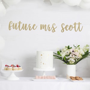 Future mrs banner, custom banner, bridal shower banner, engagement party decorations, bachelorette party decor, bridal shower decorations image 1