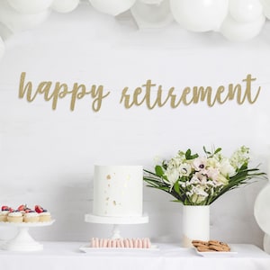 Happy Retirement Banner, co worker leaving gift, retirement party decorations, office work decorations, backdrop, office wall decor