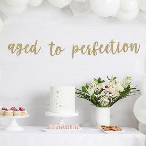 Aged To Perfection Banner, Birthday Party Decorations, Birthday Banner, 40, 50, 60, 70, 80, 90, wine lovers, Happy Birthday, Glitter Banner