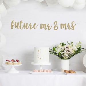 Future Mr & Mrs Banner, Glitter Wedding Banner, Engagement Photo Banner, Engagement Party Decor, Engagement Banner, Future Mr and Mrs Banner