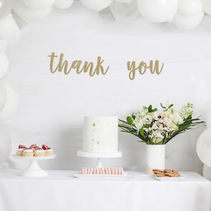 Thank You Banner, Weddng Banner, Thank You Sign, Photo Prop, Thank You Garland, Gold Glitter Banner, Bridal Shower Banner, Thank You Decor