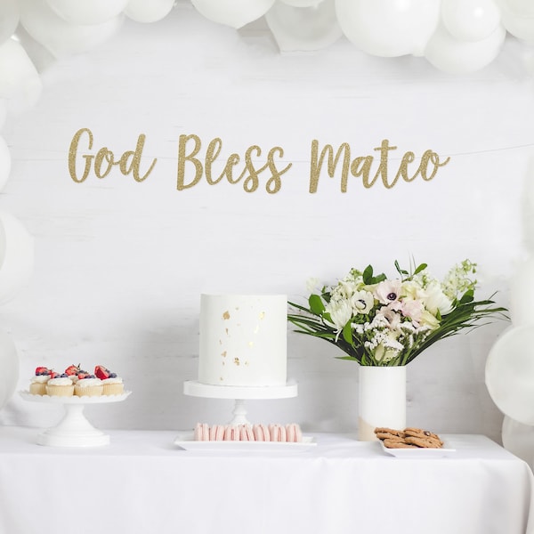 God Bless Banner, Christening Banner, Baptism Banner, Christening Banner, First Communion Banner, Personalized Baptism Decorations, Boy,Girl