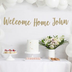 Welcome Home Banner, Custom Banner, Military welcome Banner, Glitter Banner Decor, Returning Home, Personalized Sign, Welcome Home Daddy,