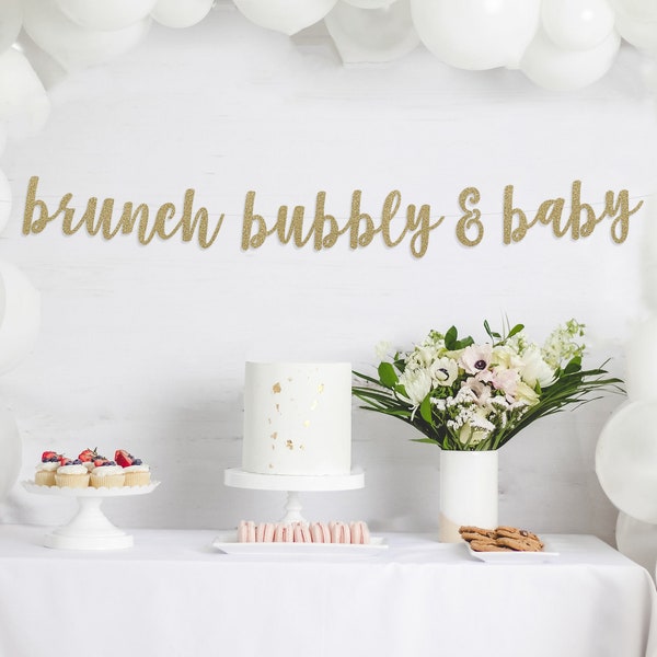 brunch bubbly & baby banner, baby shower banner, wedding dessert table banner, baby shower, birthday banner, Baby Shower, Baby Sprinkle