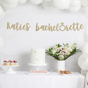 bachelorette Banner, bachelorette Photo Props, Photo Booth Banner, Engagement Party Decor, Custom Glitter Banner, Name bachelorette