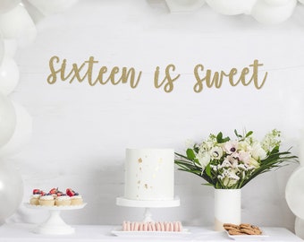 Sweet 16 banner | 16th birthday banner | 16th birthday decorations | 16th birthday party | birthday decorations | birthday party | Sweet 16