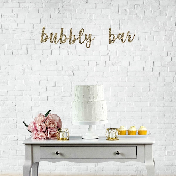 Bubbly Bar Banner, Pick your Color Custom Sign Garland, Mimosa, Drink, Brunch Party Decorations, Bridal Shower, Wedding, Birthday, Reception