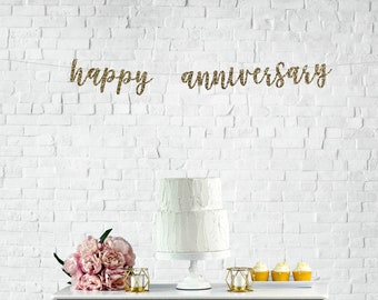 WEDDING ANNIVERSARY BANNER, Happy Anniversary Banner - Custom Anniversary Banner - Anniversary Party Decoration - Anniversary Party