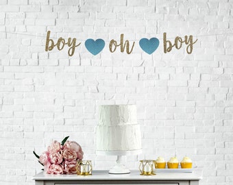 Boy oh boy banner | gender reveal banner | baby shower decorations | baby shower banner | gender reveal decorations | baby shower decor LB