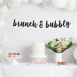 brunch & bubbly banner l Bridal Shower Banner Bachelorette Party Brunch Party Banner Bridal Shower Brunch Glitter Banner image 5