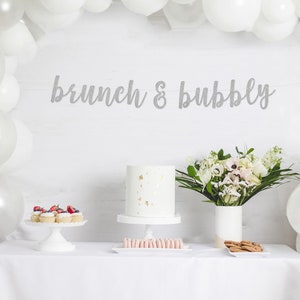 brunch & bubbly banner l Bridal Shower Banner Bachelorette Party Brunch Party Banner Bridal Shower Brunch Glitter Banner image 2