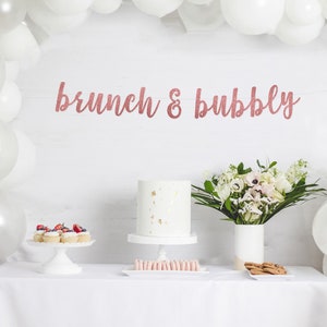 brunch & bubbly banner l Bridal Shower Banner Bachelorette Party Brunch Party Banner Bridal Shower Brunch Glitter Banner image 3