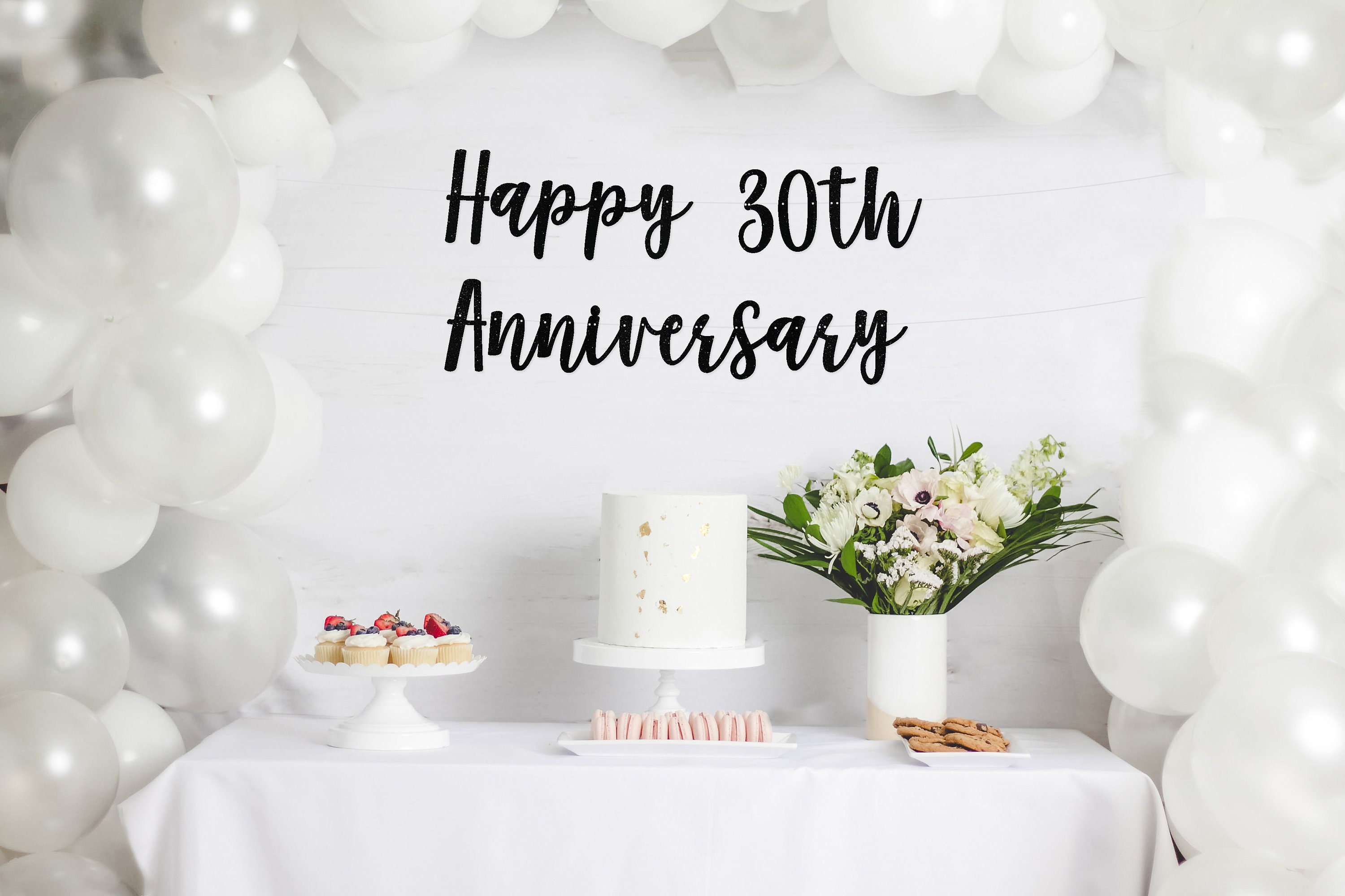 30th Anniversary Glitter Banner | 30 Years Blessed | Cheers to 30 Years |  30th Wedding Anniversary | Happy 30th Anniversary Banner L 30th - Etsy, image size:3000x2000