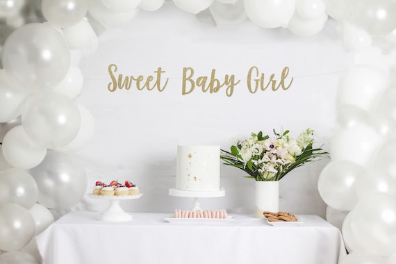 Sweet Baby Girl Banner- It's A Girl - Baby Shower Banner - Baby Shower Decorations - Baby Shower Decor, Meet the Baby, Party Supplies,