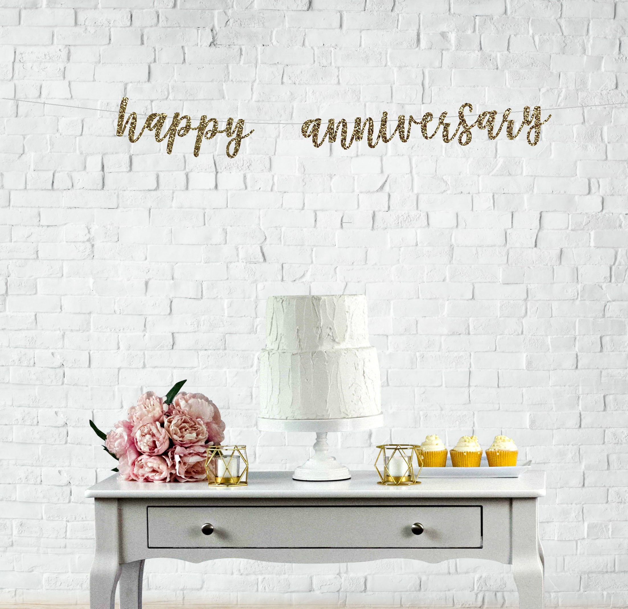 WEDDING ANNIVERSARY BANNER Happy Anniversary Banner Custom Etsy