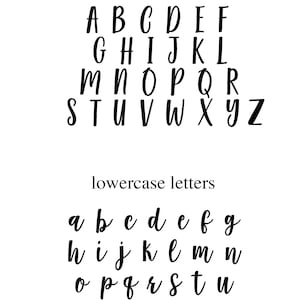 May include: A black and white image displaying the alphabet in uppercase and lowercase letters. The letters are written in a cursive font.