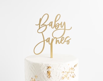 Custom Baby Shower Cake Topper | Personalized Name Topper | Baby Name Cake Decoration | Boy or Girl Shower | Gender Reveal Decor