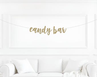 Candy Bar Banner, Candy Buffet Banner, Wedding Reception Banner, Dessert Bar, Wedding Decorations, Candy Bar Sign, Wedding Banner, Glitter